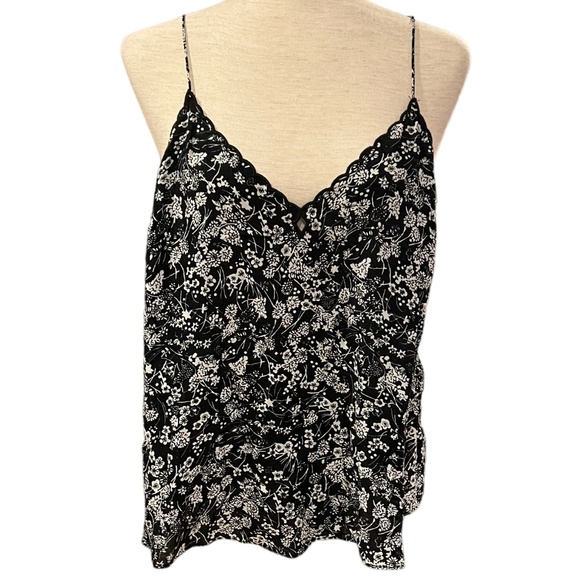 Intimately Free People Black Kora Floral Printed Woven Cami Tank Adjust Straps - Picture 4 of 12